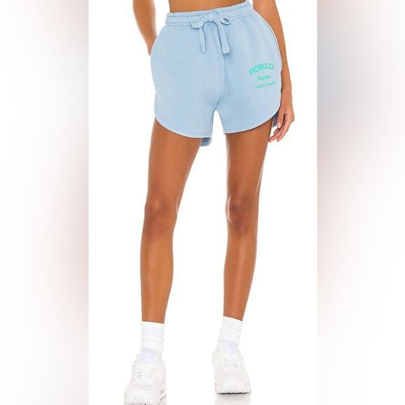Fiorucci Shorts Women’s Small Velour Equipe Shorts Blue - Picture 1 of 10